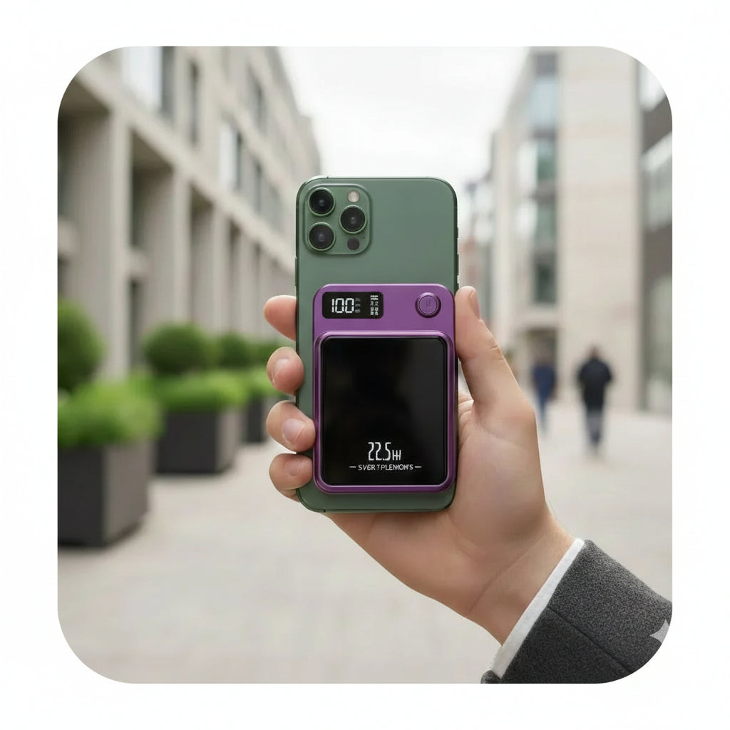 MagBoost EverCharge 20K being used on the go, demonstrating portable charging.