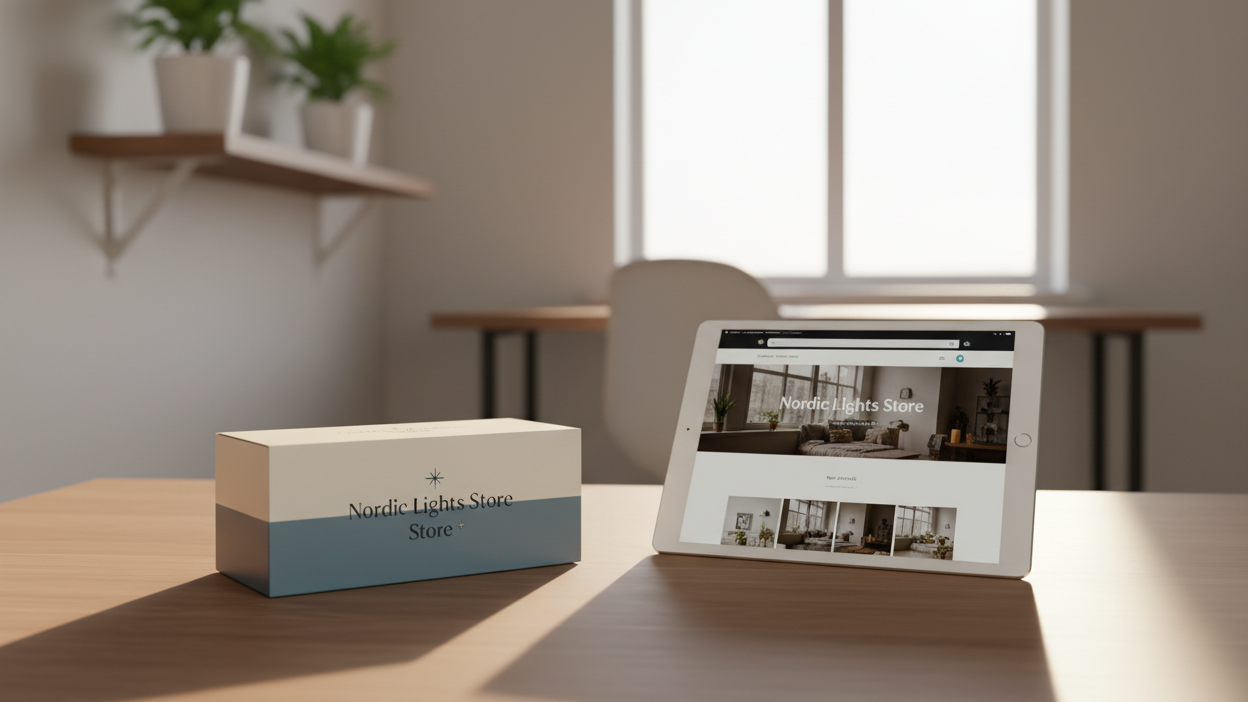 auf dem bildschirm soll  mein store zu sehen sein und auf dem produkt der name meines stores