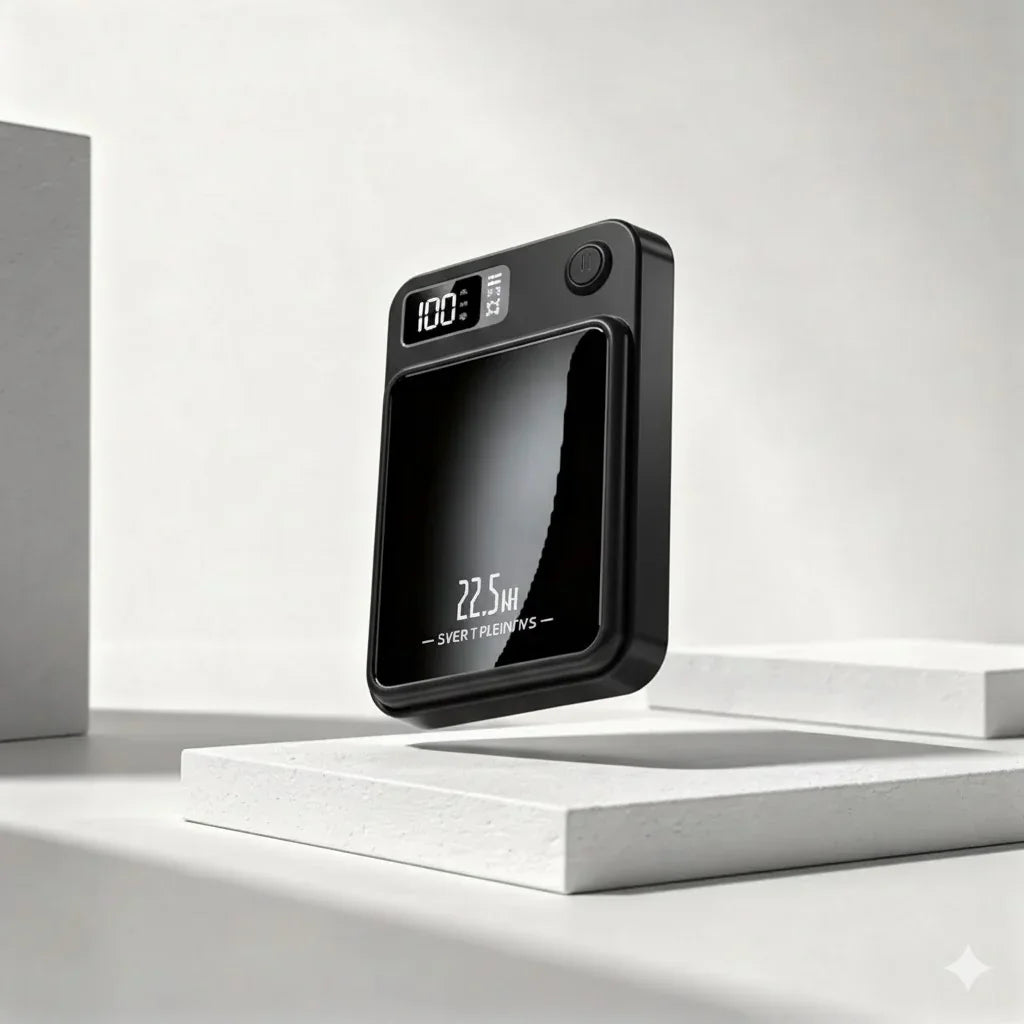 MagBoost EverCharge 20K front view in black with smart LED display.