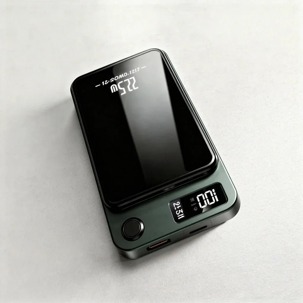 Close-up of the the MagBoost EverCharge 20K magnetic powerbank.